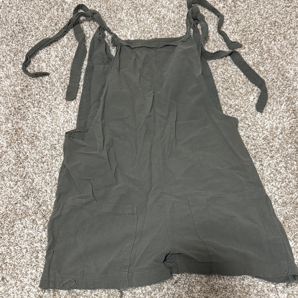 Dark Green Tie-Strap Romper